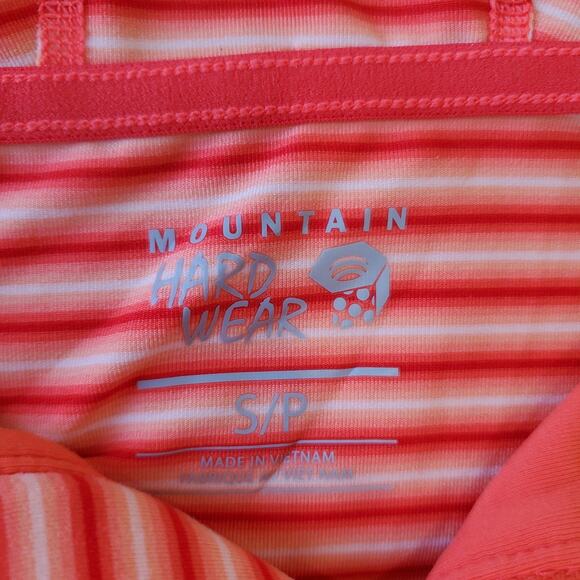 Mountain Hardwear Hoodie Womens Small Orange Striped Long Sleeve Pullover - Picture 3 of 6